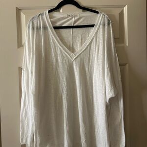 We The Free White V-Neck Long Sleeve Top